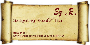 Szigethy Rozália névjegykártya
