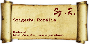 Szigethy Rozália névjegykártya