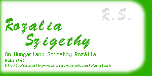 rozalia szigethy business card
